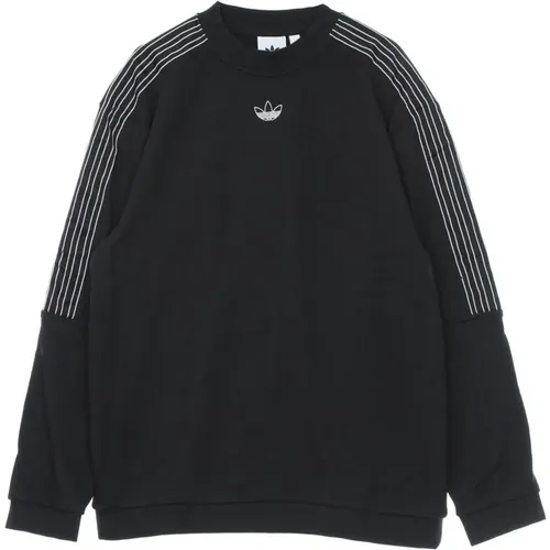 Schwarzer leichter Crewneck-Sweatshirt mit Logo , Herren, Größe: L - Adidas - Modalova