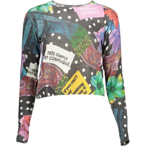 Schicker Kontrast Langarm Pullover - Desigual - Modalova