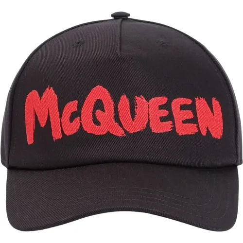 Cotton Hat with Red Logo , male, Sizes: L, M - alexander mcqueen - Modalova