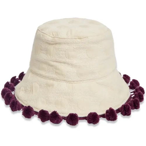 Schicker Bucket Hat mit kontrastierenden Quasten , Damen, Größe: ONE Size - La DoubleJ - Modalova