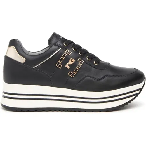 Leather Platform Sneakers for Women , female, Sizes: 7 UK, 5 UK, 3 UK, 2 UK - Nerogiardini - Modalova