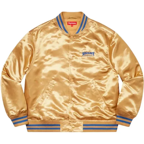 Goldenes Satin Varsity Jacke Limitierte Auflage - Supreme - Modalova