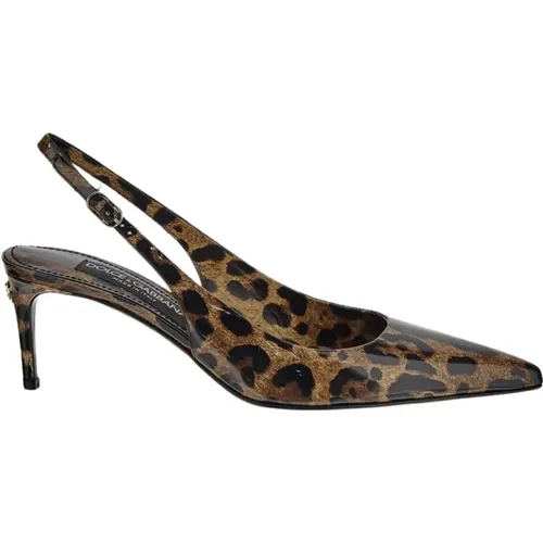 Leopard Print Slingback Schuhe - Dolce & Gabbana - Modalova
