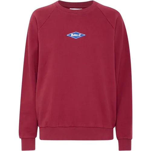 Rimini Raglan Crew Neck Sweatshirt Bordeaux , Damen, Größe: 2XS - Ball - Modalova