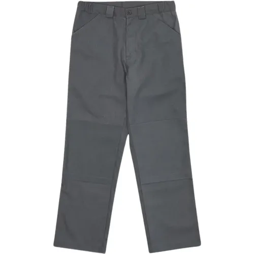 Grey Replicated Cotton Trousers with Waistband , male, Sizes: L, S - Gr10K - Modalova