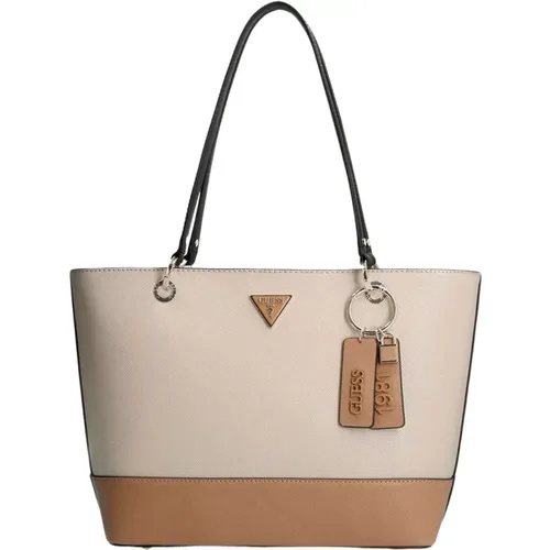 Noelle Tote Shopper Bag Cream Natural , female, Sizes: ONE SIZE - Guess - Modalova