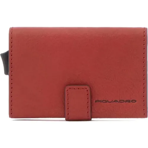 Rfid Leather Credit Card Holder , male, Sizes: ONE SIZE - Piquadro - Modalova