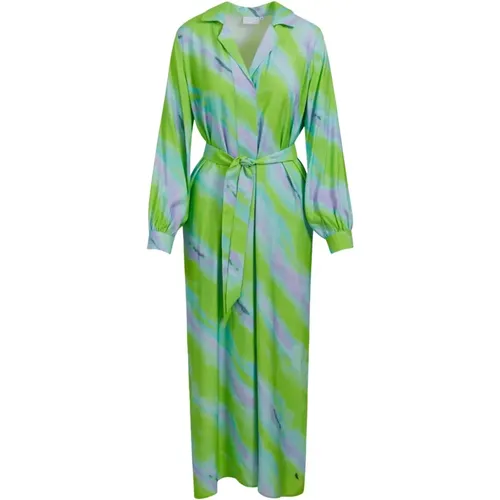 Kleid Long dress in faded stripe print , Damen, Größe: M - Coster Copenhagen - Modalova