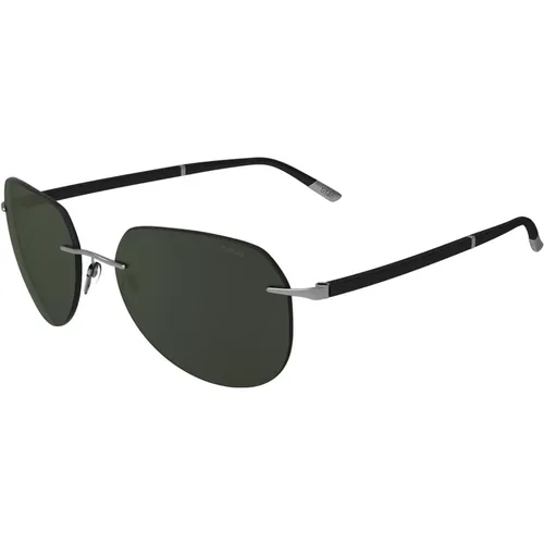 Green Silver Sunglasses SUN C-2 8709 , unisex, Sizes: ONE SIZE - Silhouette - Modalova