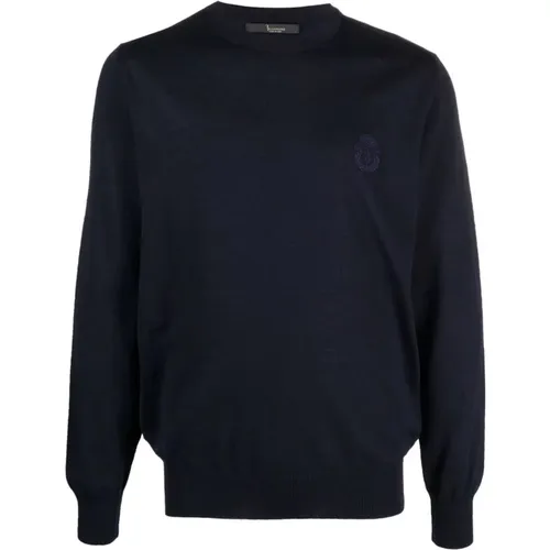 Merino Wool Round Neck Pullover , male, Sizes: L - Billionaire - Modalova