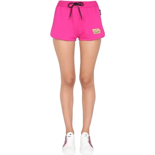 Shorts With Greek Logo Patch , female, Sizes: S, XS - Versace - Modalova