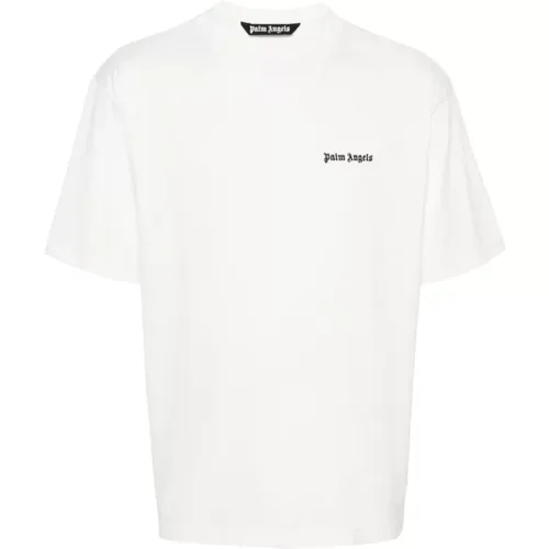 Logo Print Crew Neck T-shirt , male, Sizes: XL, M, S, L - Palm Angels - Modalova