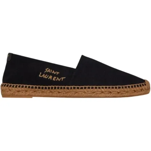 Bestickte Leinwand-Espadrilles mit YSL-Detail - Saint Laurent - Modalova