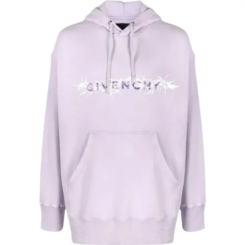 Cotton Hoodie with Logo Print , male, Sizes: M - Givenchy - Modalova