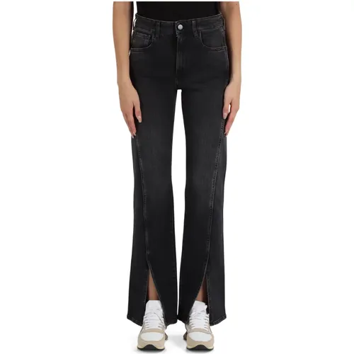 Perle Front Split Straight Fit Jeans , Damen, Größe: W24 - Replay - Modalova