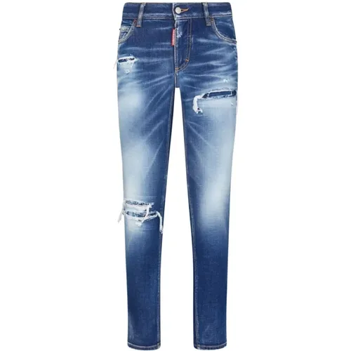 Ripped Slim-Leg Jeans , female, Sizes: 2XS, M - Dsquared2 - Modalova