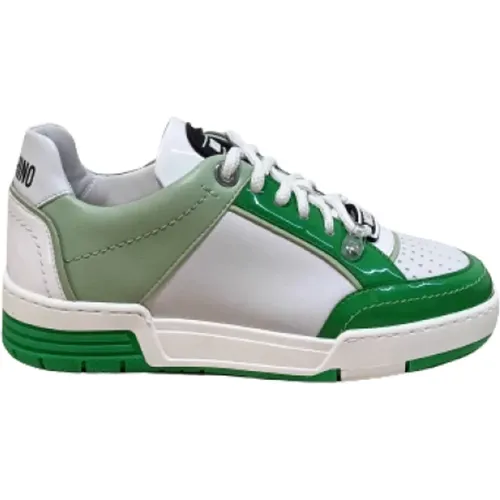 Grüne Sneakers , Damen, Größe: 38 EU - Moschino - Modalova