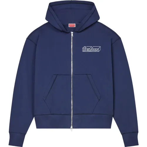 Kube Zipped Hoodie Sweater , male, Sizes: L, XL, M - Kenzo - Modalova