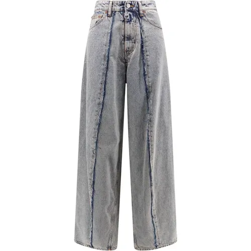 Indigo Frayed Jeans , Damen, Größe: W26 - MM6 Maison Margiela - Modalova