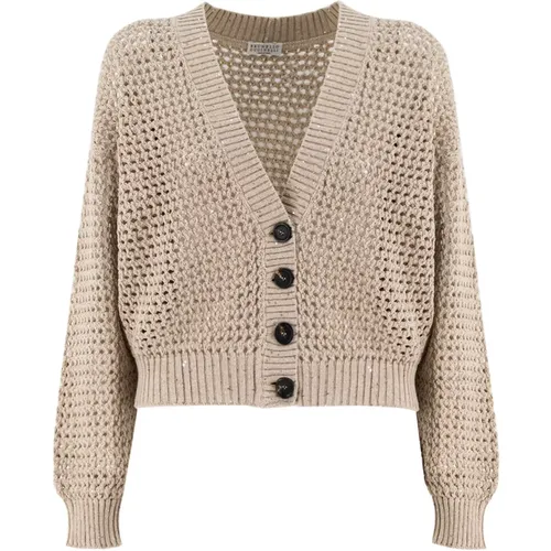 Dazzling Net Cardigan , female, Sizes: S - BRUNELLO CUCINELLI - Modalova