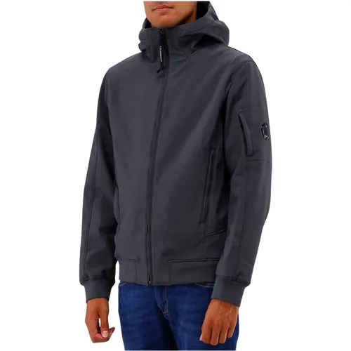 Schwarze Sand Softshell Jacke mit Kapuze , Herren, Größe: M - C.P. Company - Modalova