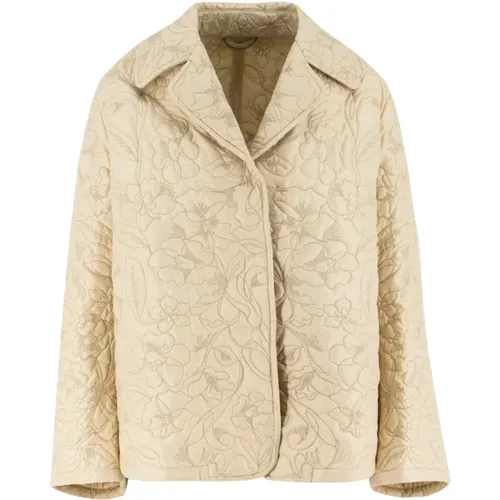 Blumige Gesteppte Asymmetrische Jacke - Ermanno Scervino - Modalova