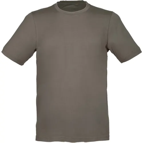 Militärgrünes Vintage-Baumwoll-T-Shirt , Herren, Größe: 5XL - Gran Sasso - Modalova