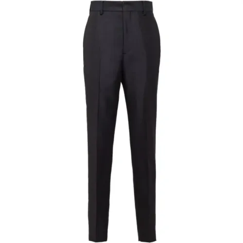 Navy Extra Slim Mohair Wool Pants , male, Sizes: L, M, S, XL - Prada - Modalova