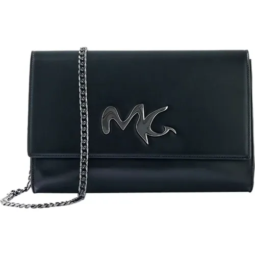 Schwarze Flap-Tasche mit Kettenriemen - Manila Grace - Modalova