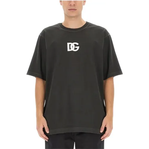 T-Shirt mit Logo, Regular Fit , Herren, Größe: M - Dolce & Gabbana - Modalova