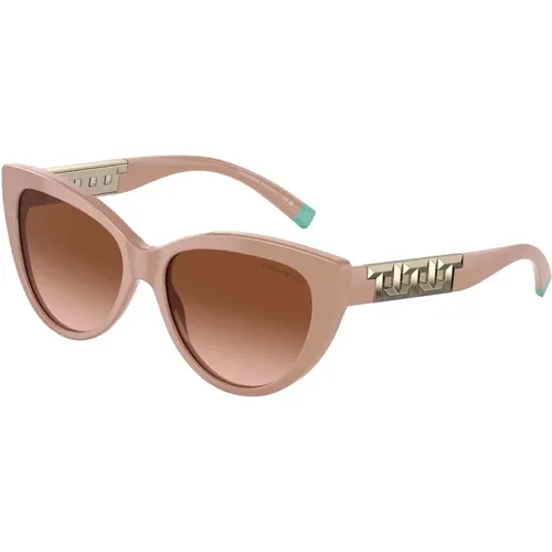 Chic Sunglasses Light /Brown Shaded , female, Sizes: 56 MM - Tiffany - Modalova