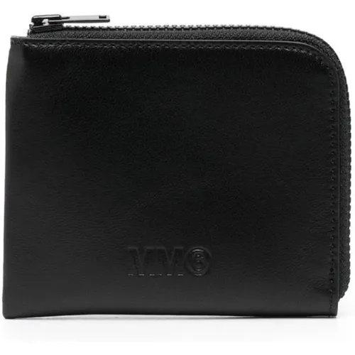 Sheepskin Wallet with Embossed Logo , female, Sizes: ONE SIZE - MM6 Maison Margiela - Modalova