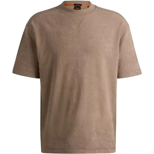 Herren T-Shirt mit kurzen Ärmeln und gesticktem Logo - Hugo Boss - Modalova