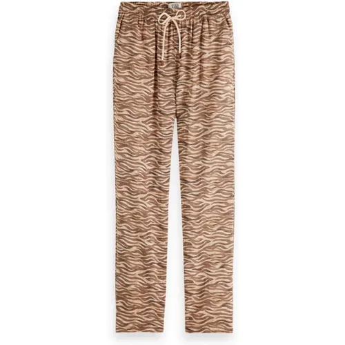 Mid Rise ElasticizedStraight Trousers , female, Sizes: S - Scotch & Soda - Modalova