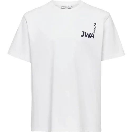 Bedrucktes T-Shirt aus weißer Baumwolle , Herren, Größe: XL - JW Anderson - Modalova