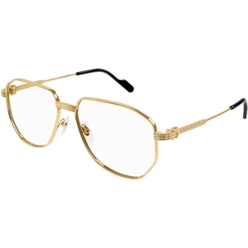 Gold Optical Glasses Ct0484O Style , unisex, Sizes: L - Cartier - Modalova