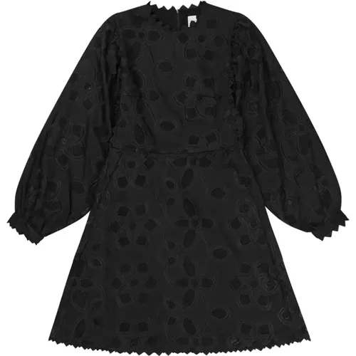 Beautiful Embroidered Dress with Puffed Sleeves , female, Sizes: M, L, XS, S - Munthe - Modalova