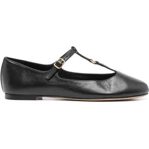 Schwarze flache Mary-Jane Ballerinas , Damen, Größe: 38 EU - Chloé - Modalova