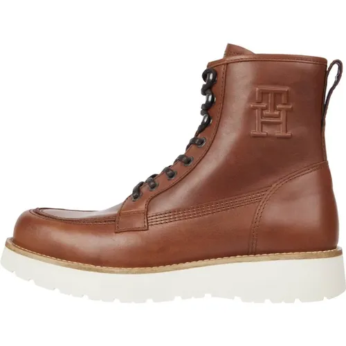 Amerikanischer Warmer Lederstiefel Braun - Tommy Hilfiger - Modalova