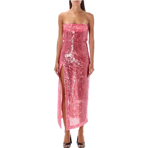 Light Sequin Midi Dress , female, Sizes: S - The Attico - Modalova