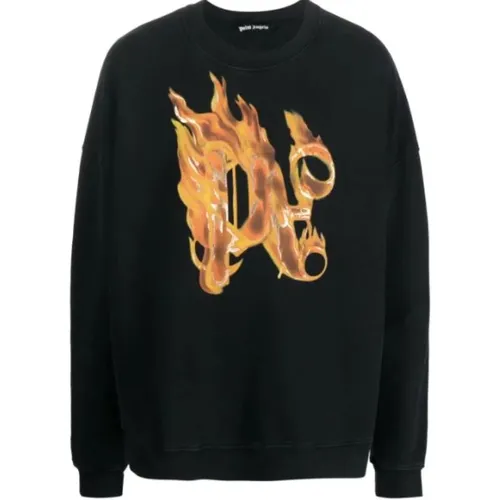 Logo Crew Neck Sweater , Herren, Größe: S - Palm Angels - Modalova