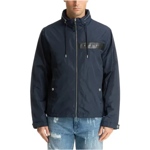 Drawstring Zip Plain Jacket with Concealed Hood , male, Sizes: L, M - Michael Kors - Modalova