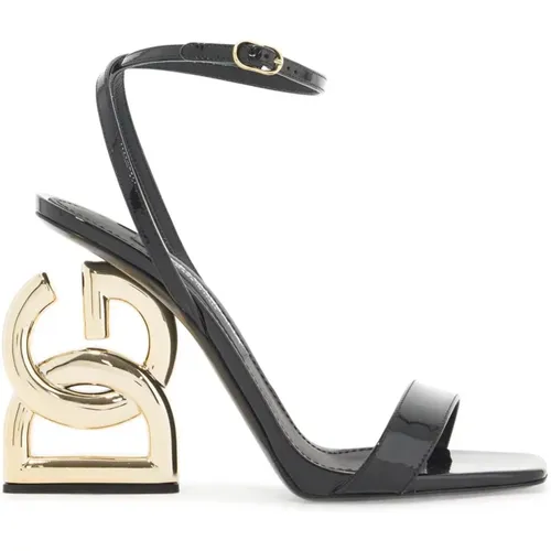 Crossed DG Logo Leather Sandals , female, Sizes: 4 UK, 6 UK, 5 UK, 7 UK - Dolce & Gabbana - Modalova