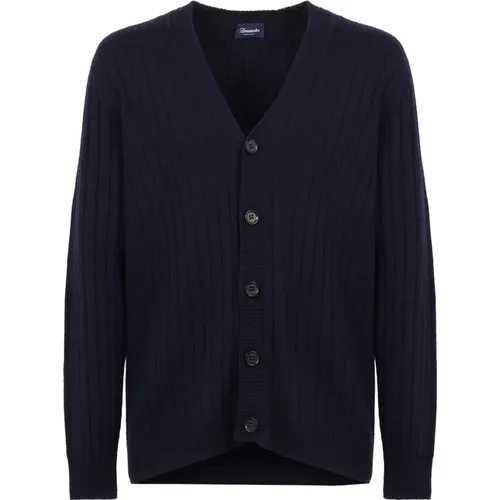 Gerippter Strick-Cashmere-Cardigan - Drumohr - Modalova