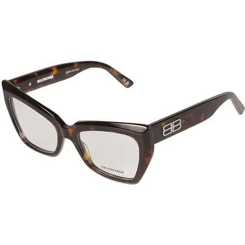 Bb0275O Havana Transparent Glasses , unisex, Sizes: 53 MM - Balenciaga - Modalova