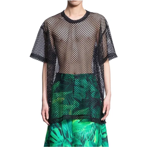 Schwarzes Mesh Runway Stil Kurzarm - Comme des Garçons - Modalova