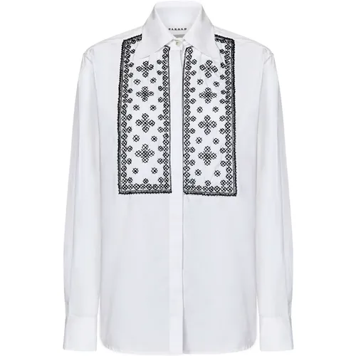 Cotton Poplin Embroidered Shirt , female, Sizes: L - P.a.r.o.s.h. - Modalova