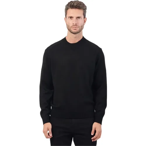 Basic Rundhals Pullover Schwarz , Herren, Größe: M - Armani Exchange - Modalova