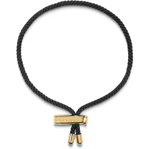 Men's String Bracelet with Adjustable Gold Lock , male, Sizes: ONE SIZE - Nialaya - Modalova