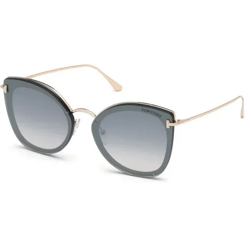 Charlotte Sonnenbrille Schwarz Grau Verspiegelt , Damen, Größe: 62 MM - Tom Ford - Modalova